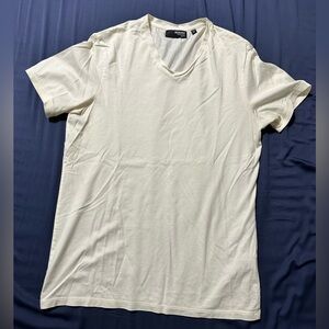 Murano v-neck liquid luxury tee shirt. White. Medium slim fit
